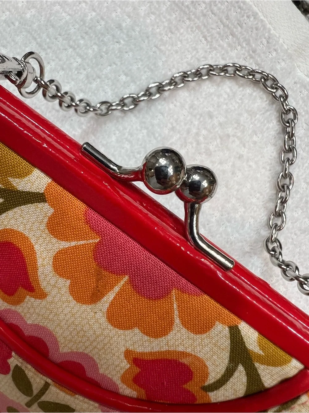 Vtg Vera Bradley Coin Purse Handbag Clutch Wallet Removable Chain Handle